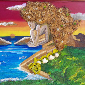 Collages titled "O Despertar da Natu…" by Alberto Fazart, Original Artwork, Acrylic Mounted on Wood Stretcher frame