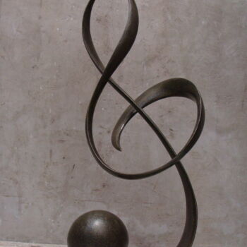 Sculpture titled "clé du soleil" by Alberto Kissola, Original Artwork, Metals