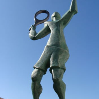 Sculpture titled "joueur de tennis" by Alberto Kissola, Original Artwork, Resin