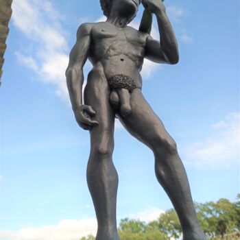 Скульптура под названием "David africano" - Alberto Kissola, Подлинное произведение искусства, Смола
