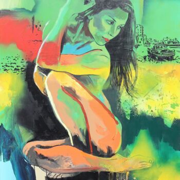 Peinture intitulée "Colores de mi Haban…" par Alberto Moran, Œuvre d'art originale, Acrylique