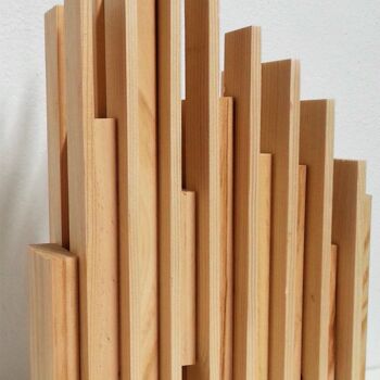 Skulptur mit dem Titel "Vibratio #4" von Alberto Simões De Almeida, Original-Kunstwerk, Holz