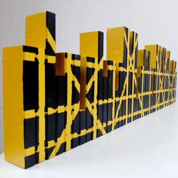 Скульптура под названием "Wall_29x5x100_2020_1" - Alberto Simões De Almeida, Подлинное произведение искусства, Дерево