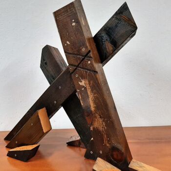 Escultura intitulada "Prechaotic #3" por Alberto Simões De Almeida, Obras de arte originais, Madeira