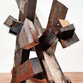 Rzeźba zatytułowany „Prechaotic #4” autorstwa Alberto Simões De Almeida, Oryginalna praca, Drewno
