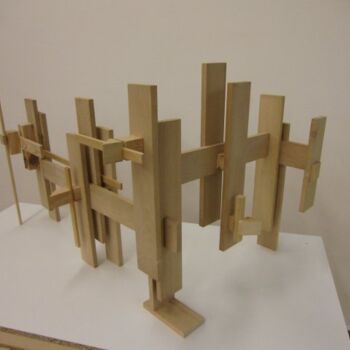 Sculpture titled "Estrutura #2" by Alberto Simões De Almeida, Original Artwork, Wood