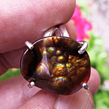 Design intitolato "Fire agate ring Fir…" da Alberto Thirion, Opera d'arte originale, Gioielli