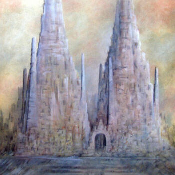 Painting titled "La Catedral" by Alberto Thirion, Original Artwork, Oil
