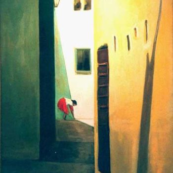 Malerei mit dem Titel "petite fille dans l…" von Alberto Bertti, Original-Kunstwerk, Öl