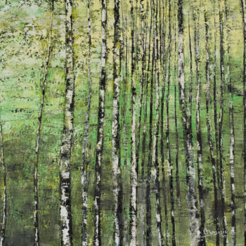 Painting titled "alberi" by Alberto Bosisio, Original Artwork, Oil