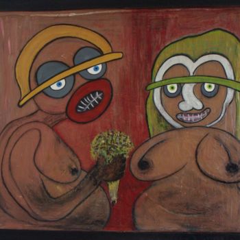 Painting titled "Flirt" by Alberto Kissola, Original Artwork, Other