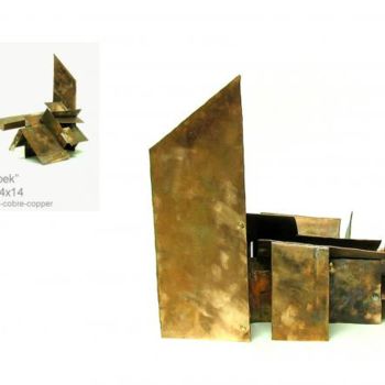 Scultura intitolato "aterpek" da Alberto Torres Ayerdi, Opera d'arte originale, Metalli