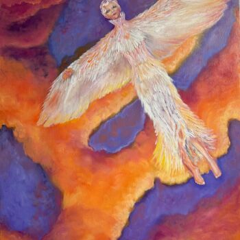 Pittura intitolato "Bird at Sunset. Pho…" da Albina Ayhan, Opera d'arte originale, Olio