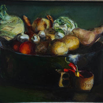 Pittura intitolato "Vegetables" da Albina Safiu, Opera d'arte originale, Olio