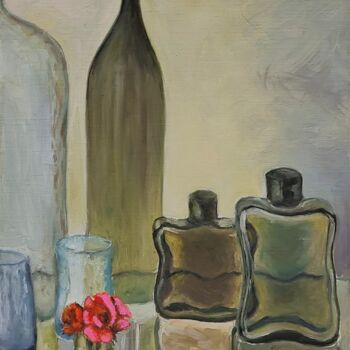 Pintura titulada "Nature morte aux bo…" por Albina Urbanek, Obra de arte original, Oleo