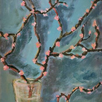 Malerei mit dem Titel "Sakura" von Albina Urbanek, Original-Kunstwerk, Öl
