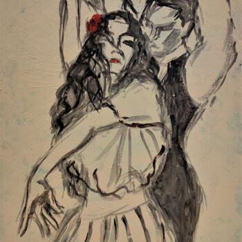Painting titled "Flamenco" by Albina Urbanek, Original Artwork, Acrylic