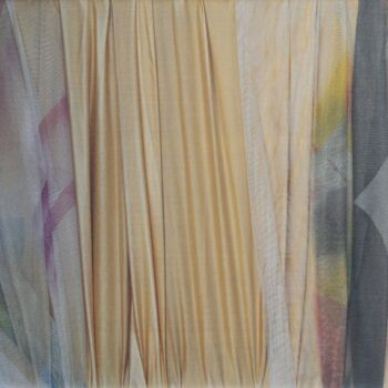 Painting titled "come 3 fiori + 7 in…" by Aldo Carnevale, Original Artwork, Textile fiber Mounted on Wood Stretcher frame