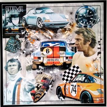 Collages titled "Porsche 911 "classi…" by Alberto Cordiero, Original Artwork, Collages