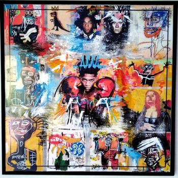 Collages intitulée "Basquiat et oeuvres…" par Alberto Cordiero, Œuvre d'art originale