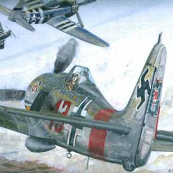 Pintura titulada "FW 190 A-7 (300 eur…" por Alain Delafosse, Obra de arte original