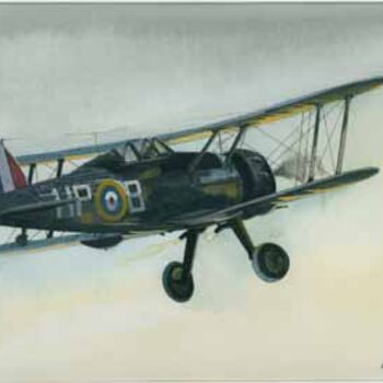 Painting titled "Gloster gladiator(…" by Alain Delafosse, Original Artwork