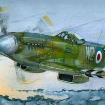 Malarstwo zatytułowany „spitfire MK 24” autorstwa Alain Delafosse, Oryginalna praca