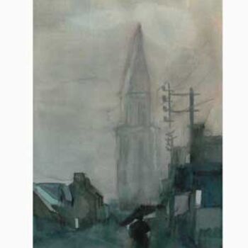 Pittura intitolato "matin de pluie en B…" da Alain Delafosse, Opera d'arte originale