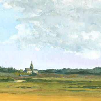 Painting titled "nuages sur le pays…" by Alain Delafosse, Original Artwork