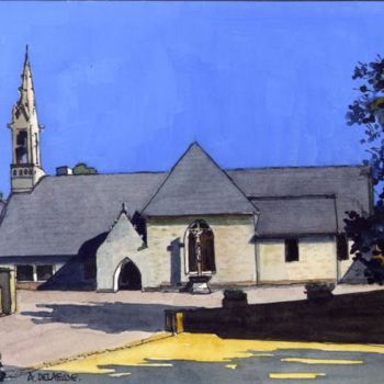 Malerei mit dem Titel "Chapelle de Lanvene…" von Alain Delafosse, Original-Kunstwerk