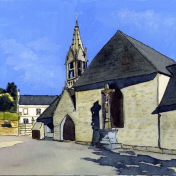 Pittura intitolato "chapelle de lanvene…" da Alain Delafosse, Opera d'arte originale