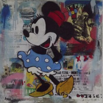 Painting titled "MInnie le poulpe" by Alder, Original Artwork, Acrylic