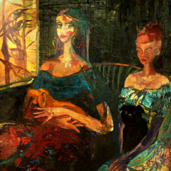 Peinture intitulée "Mona -Luiza z pupil…" par Aldona Zając, Œuvre d'art originale, Huile