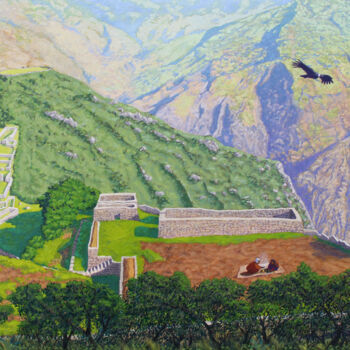 Painting titled "Choquequirao" by Aldopintor, Original Artwork, Oil