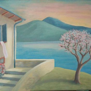 Картина под названием "Il pesco sul lago" - Aldo Sada, Подлинное произведение искусства