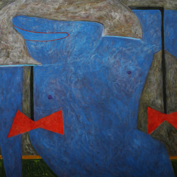 Картина под названием "Голубая фигура" - Алексей Филиппов, Подлинное произведение искусства
