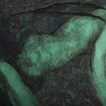 Картина под названием "Зеленая форма" - Алексей Филиппов, Подлинное произведение искусства