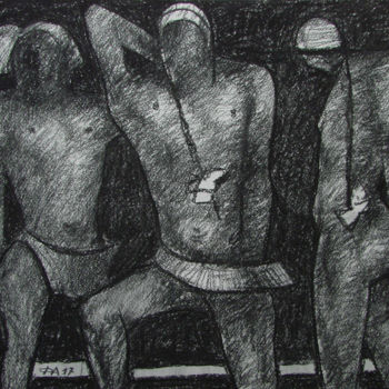 Картина под названием "Три фигуры" - Алексей Филиппов, Подлинное произведение искусства