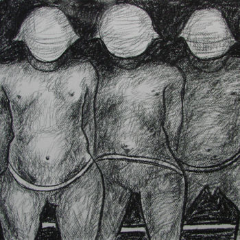 Картина под названием "Три фигуры" - Алексей Филиппов, Подлинное произведение искусства