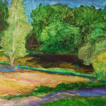 Картина под названием "На реке" - Алексей Филиппов, Подлинное произведение искусства