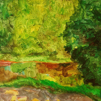 Malarstwo zatytułowany „Деревья у реки” autorstwa Алексей Филиппов, Oryginalna praca