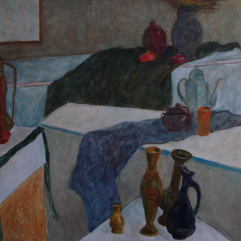 Pintura intitulada "Кувшины и драпировки" por Aleksei Filippov, Obras de arte originais