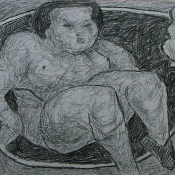 Ζωγραφική με τίτλο "Сидящая фигура" από Алексей Филиппов, Αυθεντικά έργα τέχνης