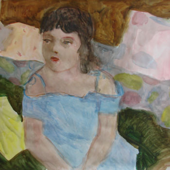 Painting titled "Девочка в голубом" by Aleksei Filippov, Original Artwork
