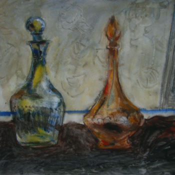 Картина под названием "Два графина" - Алексей Филиппов, Подлинное произведение искусства, Акварель