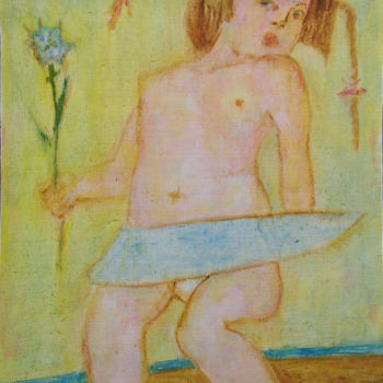 Peinture intitulée "Голубая юбка" par Aleksei Filippov, Œuvre d'art originale, Huile