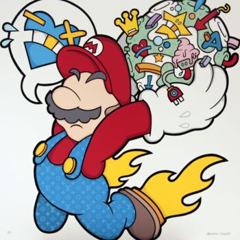 Gravures & estampes intitulée "Fashion Mario" par Aleandro Roncarà, Œuvre d'art originale, Sérigraphie
