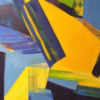 Malarstwo zatytułowany „Vibrazione blu nel…” autorstwa Bisi, Oryginalna praca, Olej