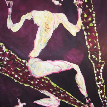 Malerei mit dem Titel ""Posture"" von Alef., Original-Kunstwerk, Öl