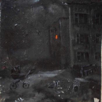 Картина под названием "ночь" - Александр Михайлов, Подлинное произведение искусства, Масло